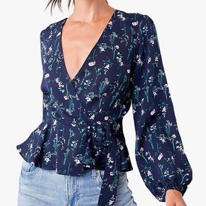 Sugarlips size medium wrap floral blouse